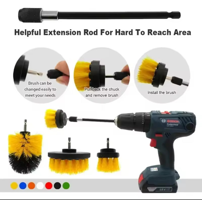 Electric Scrubber Brush Kit For Power Drills