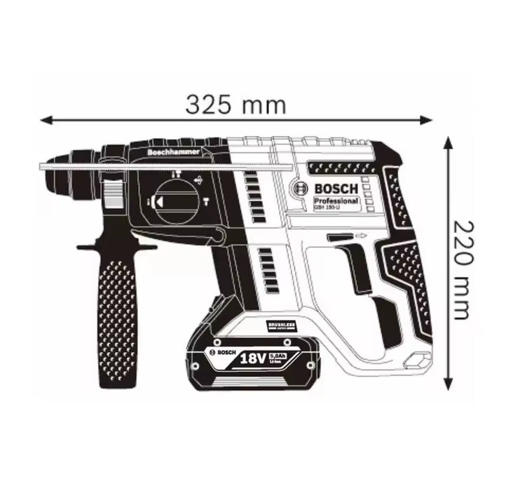 BOSCH GBH180-LI 18V Brushless SDS Plus Cordless Rotary Hammer – Professional Bare Tool