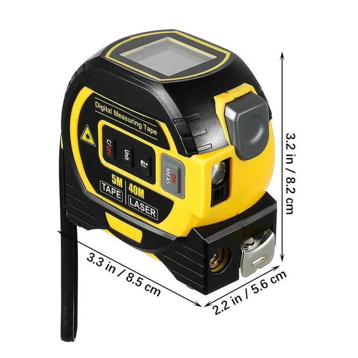 Laser Tape Measure 3 In 1 Digital Tape Measure High Precision Laser Rangefinder Steel Tape Measure