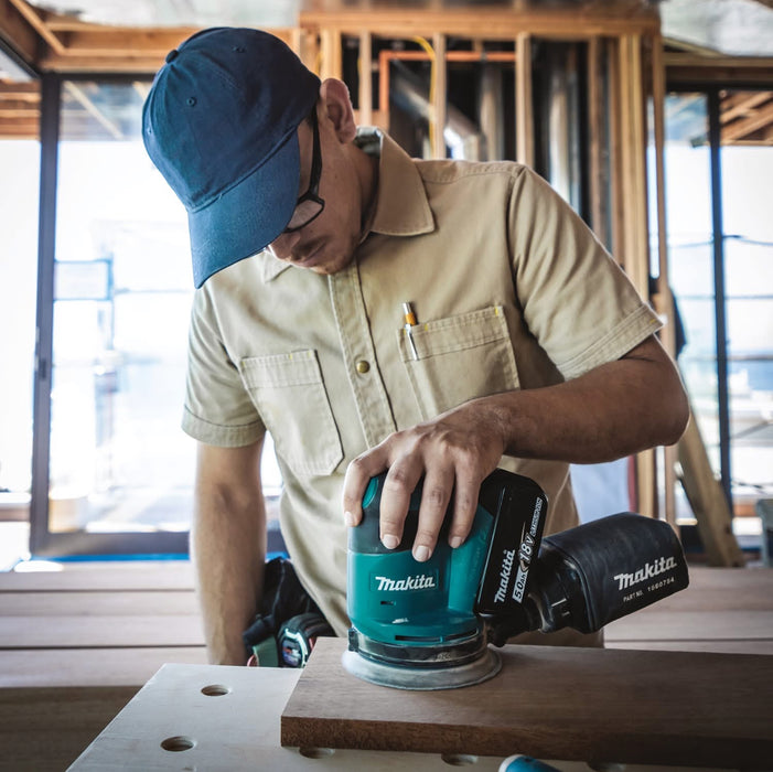 MAKITA DBO180Z 125MM 18V LI-ION LXT CORDLESS RANDOM ORBITAL SANDER