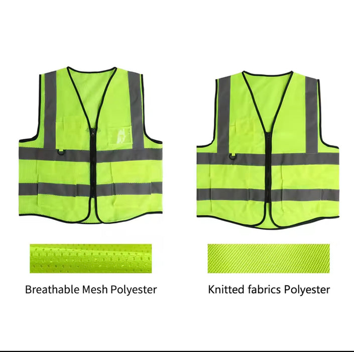 High Vis Reflective Safety Vest – Adjustable PPE for Construction & Work Safety