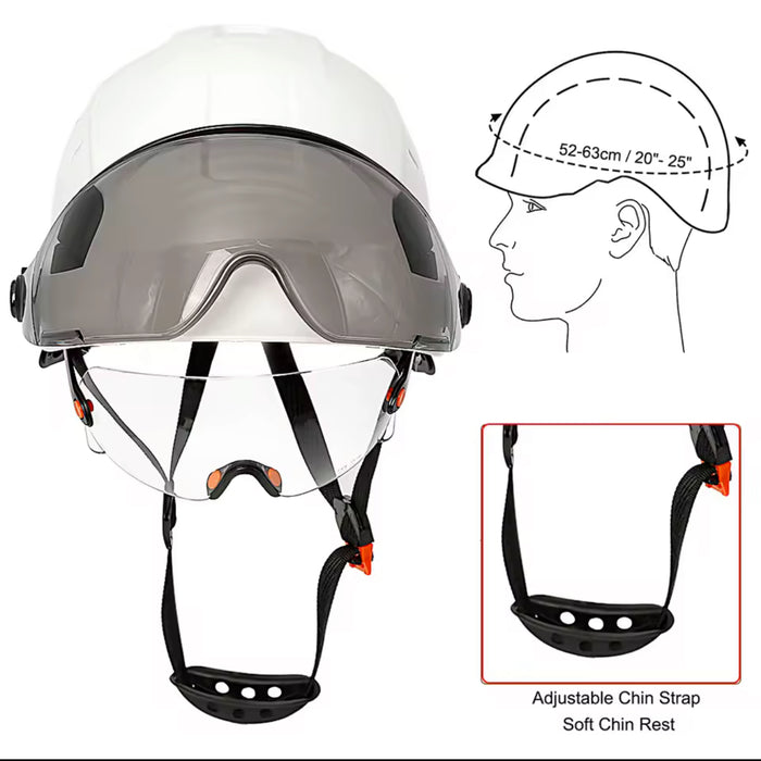 CE Safety Helmet with Visor, Goggles & Earmuffs – ANSI Certified Hard H