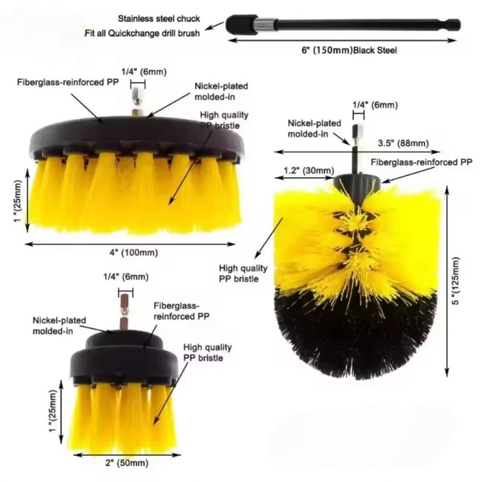 Electric Scrubber Brush Kit For Power Drills