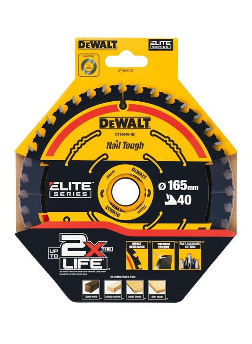 DeWalt DT10640 Extreme Framing Circular Saw Blade 165 x 20mm 40T (2 Pack)