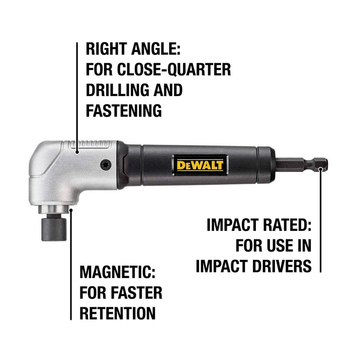DEWALT Right Angle Attachment, Impact Ready (DWARA120) Black
