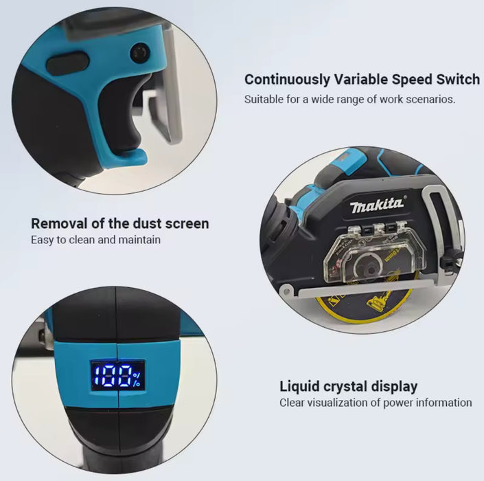 Makita Brushless Electric Angle Grinder Cordless Digital Display Cutting Machine Polishing Machine 18V