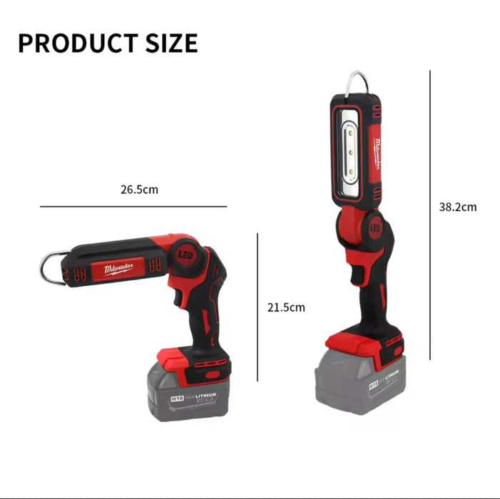 Milwaukee 18V Compact Folding Travel Camping Lamp  LED Work Light Electric Rotating Outdoor Light
